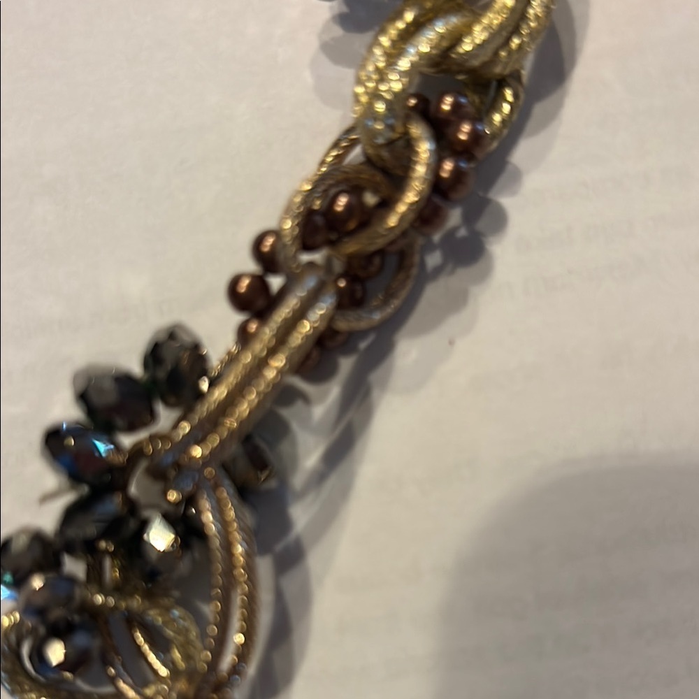 Elegant Gold and Black Beaded Necklace 38 inches chunky - Picture 7 of 7
